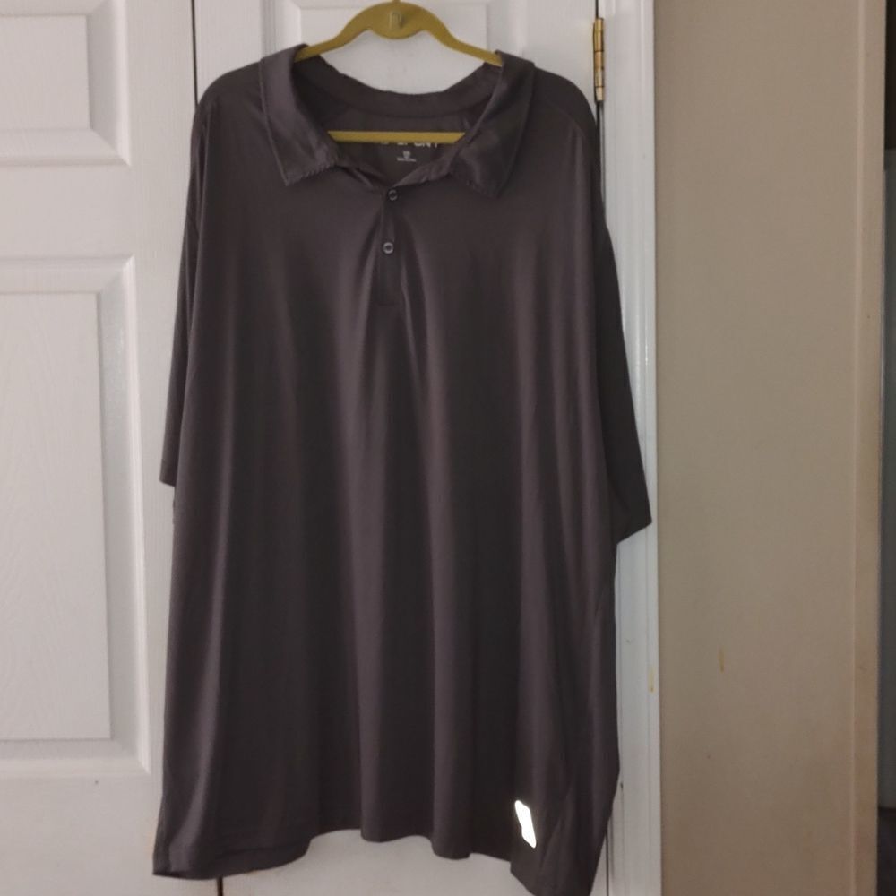 KS Sport Big  gray polo  shirt  Sz 5XL Big